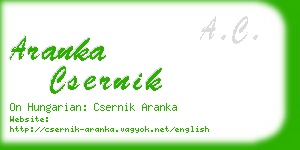 aranka csernik business card